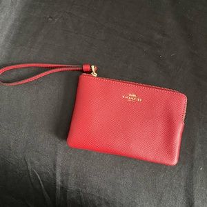 Red coach wristlet wallet
